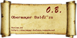 Obermayer Balázs névjegykártya
